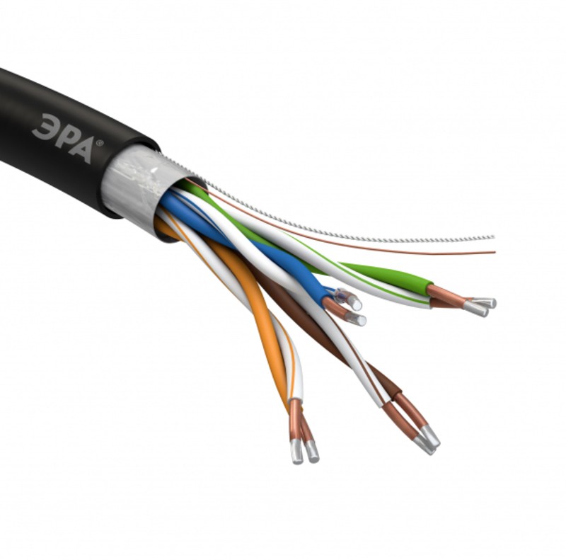 Кабель витая пара ЭРА SIMPLE F/UTP 4x2x24AWG Cat5e CCA PE OUTDOOR 305м