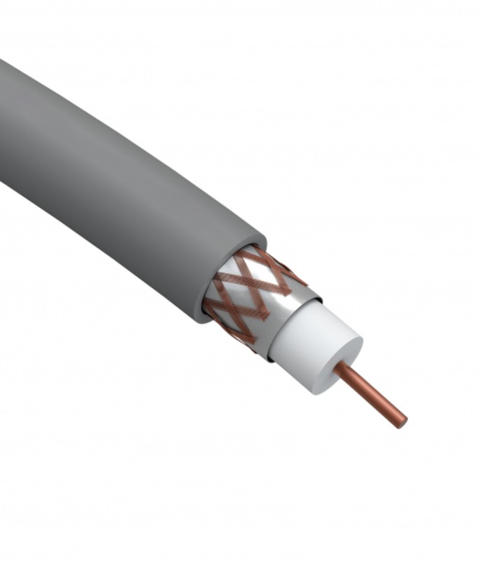 ЭРА Кабель коаксиальный RG-6U, 75 Ом, Cu/(оплётка Cu 64%), нг(А)HF, цвет серый, бухта 100 м (4/80)