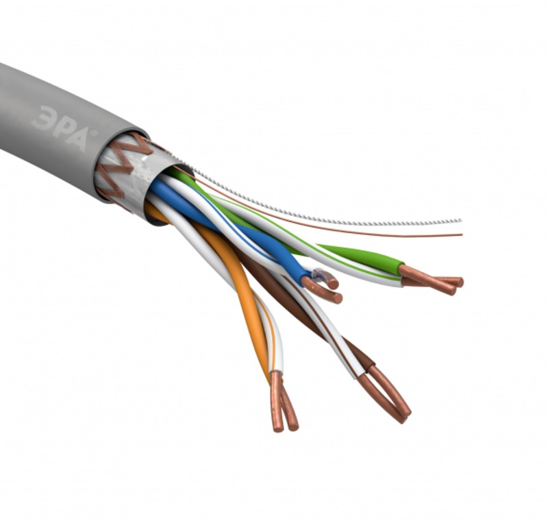 Кабель витая пара ЭРА SF/UTP Cat5e 4x2x24 AWG CU PVC (уп.305 м)