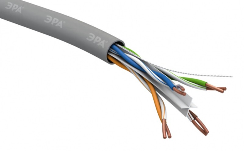 Кабель витая пара ЭРА U/UTP 4x2x23 AWG Cat 6 CU PVC (уп.305 м)