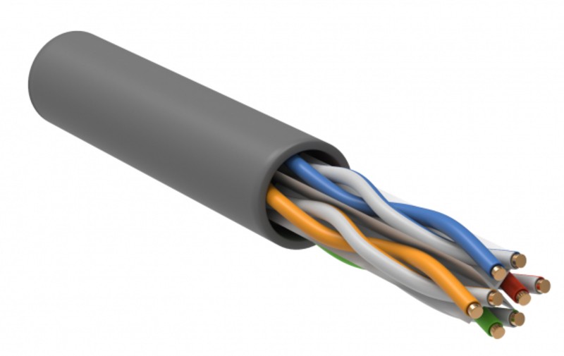 ITK Витая пара U/UTP кат.6 4x2х23AWG LSZH серый (305м)