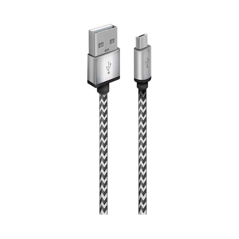 Кабель OXION DCC078 с возможностью зарядки USB 2.0 (M) - Micro-USB (M), 1м серебро, арт. OX-DCC078SL