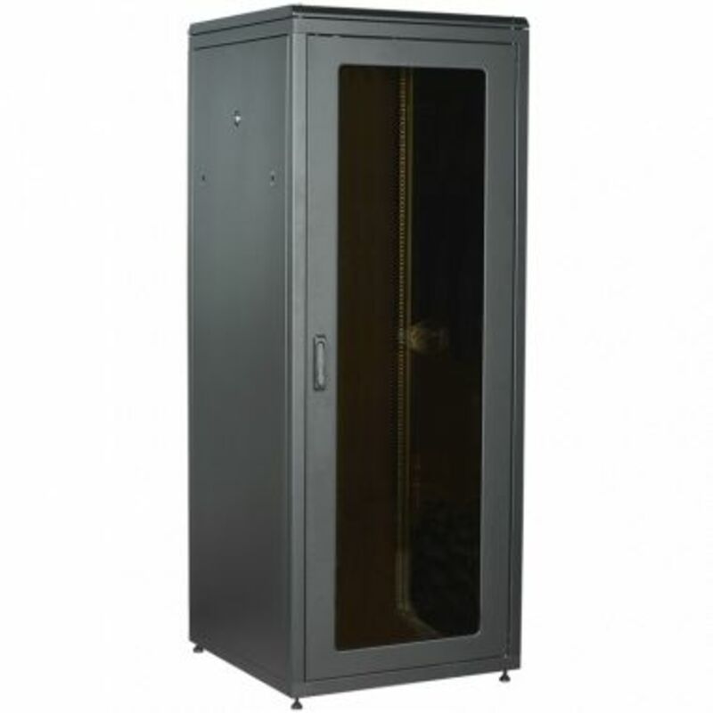 ITK LINEA N 18U 800х800мм стекл. пер. дв. задн. металл. чер.