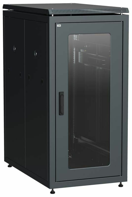 ITK LINEA N 24U 800х1000мм стекл. пер. дв. задн. перф. чер.