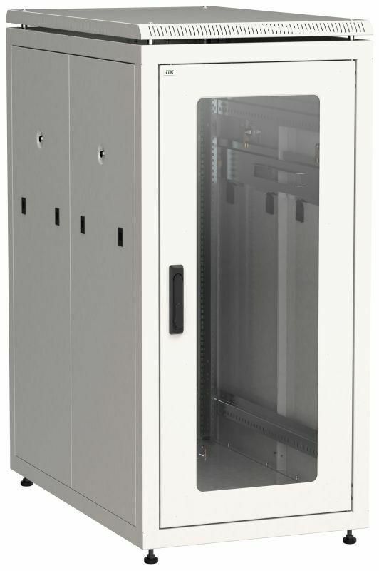 ITK LINEA N 24U 800х1000мм стекл. пер. дв. задн. метал. сер.