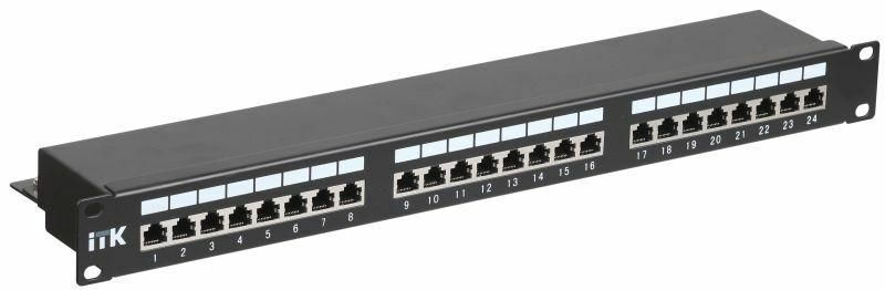 ITK 1U патч-панель кат.5Е STP, 24 порта (Dual), с кабельным органайзером