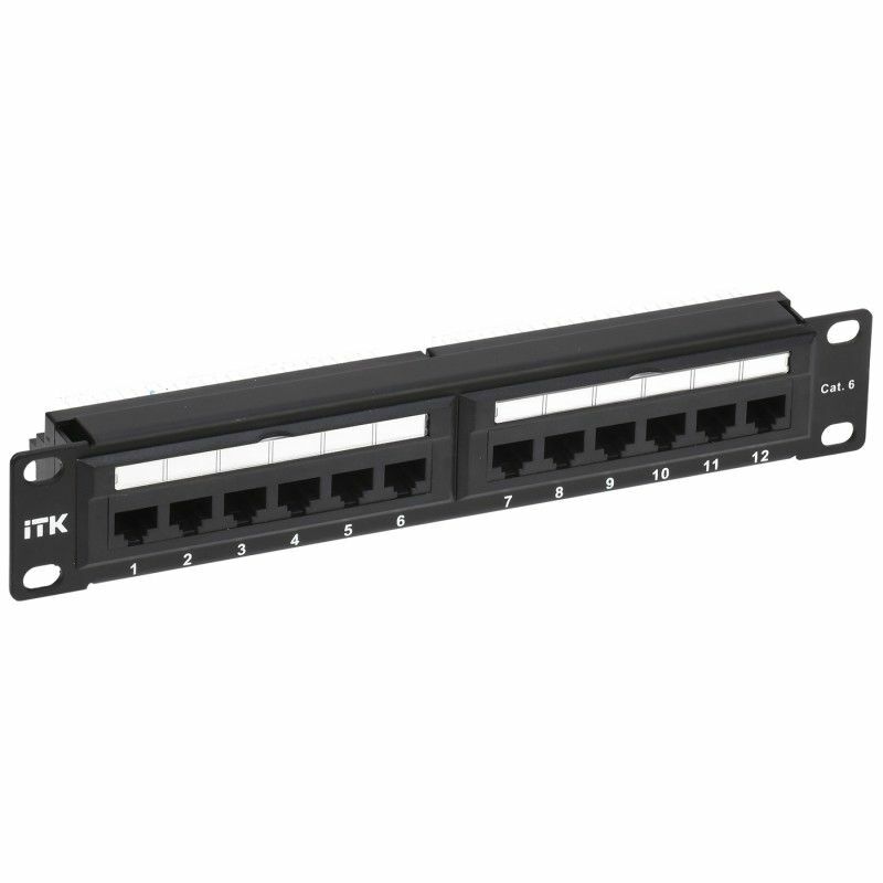 ITK 1U патч-панель кат.6 UTP 12 портов 10" Dual IDC