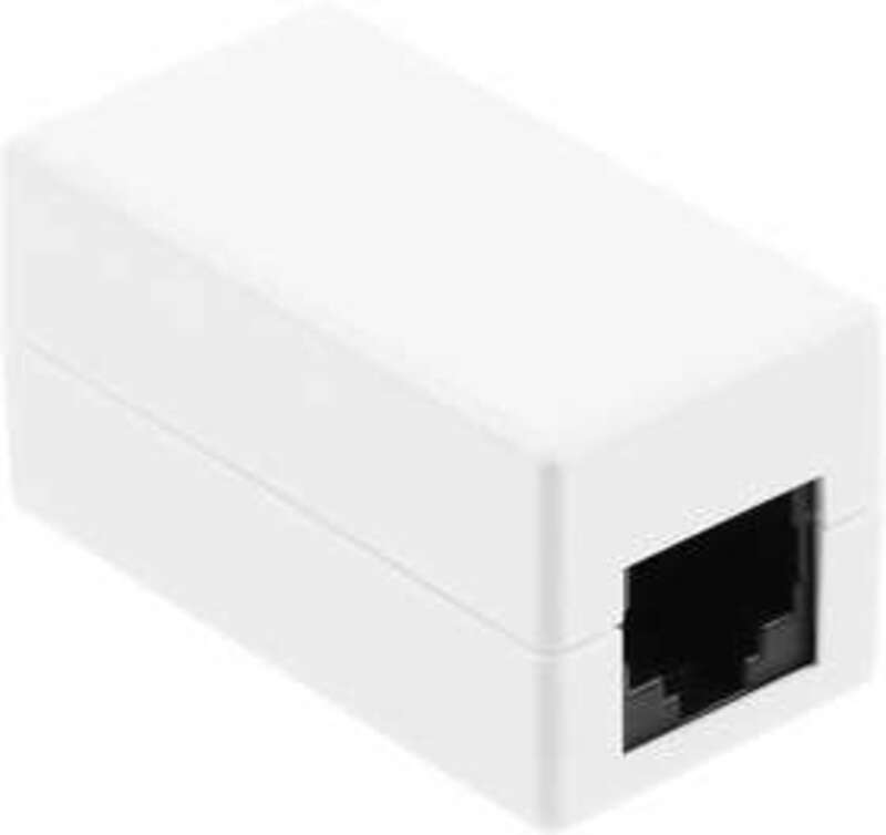 ITK Проходной адаптер кат.5E UTP, тип RJ45-RJ45, белый