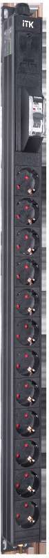 ITK BASE PDU PV0111 18U 1ф 16А 12SCHUKO 2,6м SCHUKO