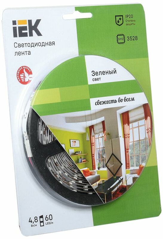 Лента LED 5м  блистер LSR-3528G60-4.8-IP20-12V IEK-eco