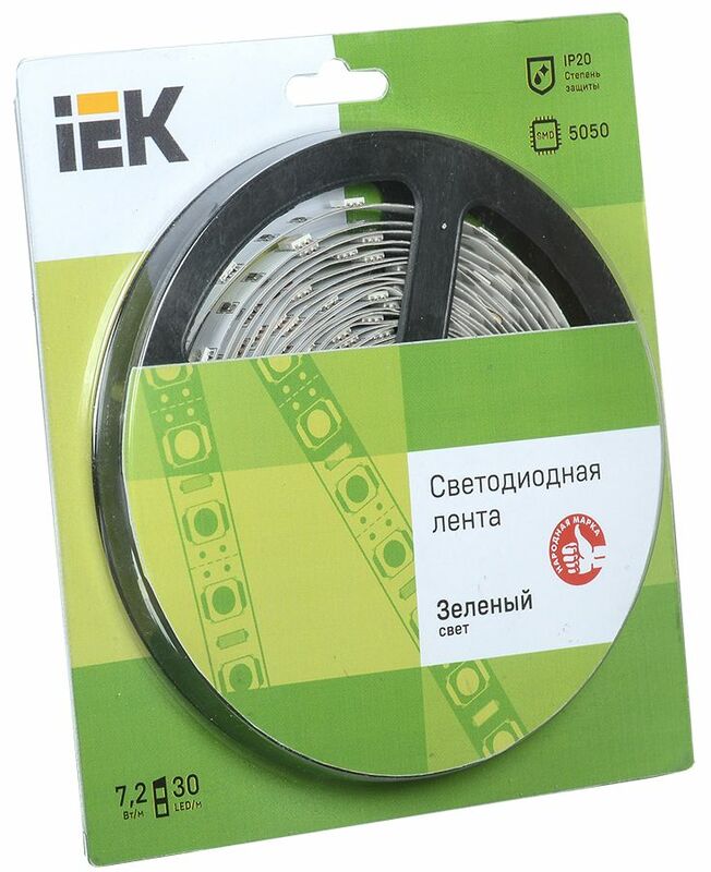 Лента LED 5м  блистер  LSR-5050G30-7,2-IP20-12V IEK