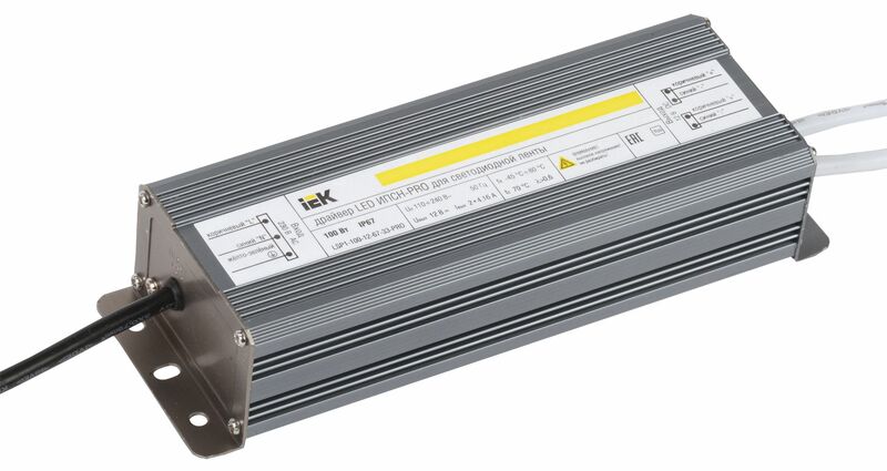 Драйвер LED ИПСН-PRO 100Вт 12 В блок- шнуры IP67 IEK