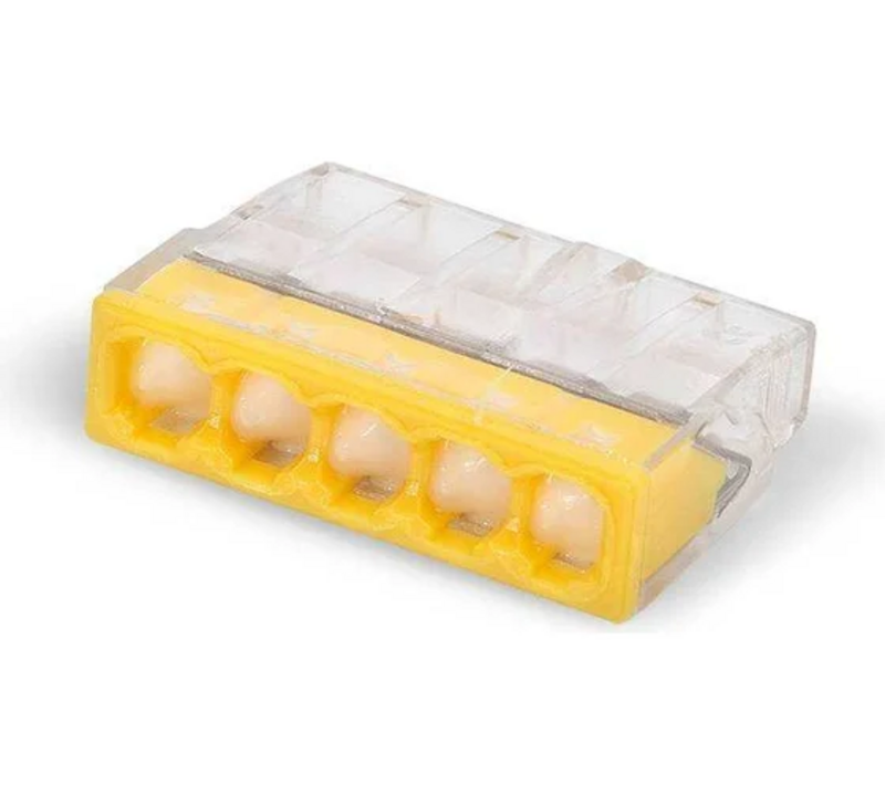 Клемма СМК 2273-205 быстрозажимная, компактная, 5 отверстий, 0.5-2.5 мм², уп.20шт