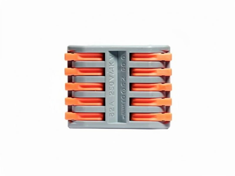 Клемма СМК 222-425 проходная, 5/5 с рычажком серая до 4мм², уп.2шт