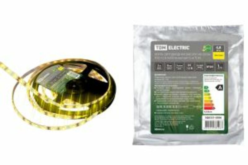 Лента светодиодная SMD2835-60 LED/м-IP20-12 В-4,8 Вт/м-желтый (5 м) TDM