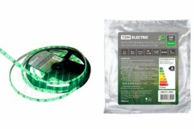 Лента светодиодная SMD2835-60 LED/м-IP20-12 В-4,8 Вт/м-зелёный (5 м) TDM