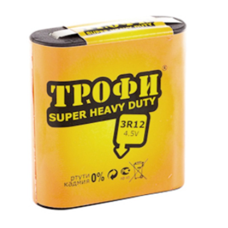 Батарейки Трофи 3R12-1S SUPER HEAVY DUTY Zinc (10/100/4800)