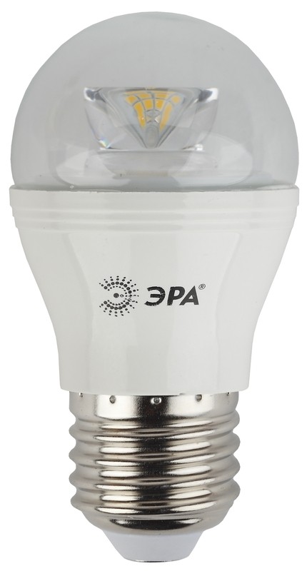 Лампочка светодиодная ЭРА STD LED P45-7W-827-E27-Clear E27 / Е27 7Вт шар теплый белый свет