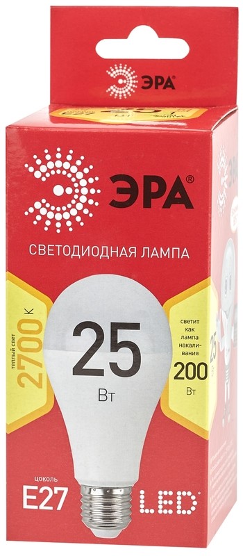 Лампочка светодиодная ЭРА RED LINE LED A65-25W-827-E27 R Е27 / E27 25 Вт груша теплый белый свет